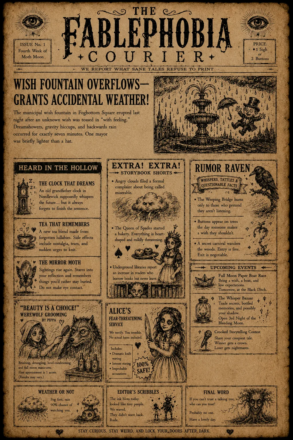 The FablePhobia Courier Issue No. 1 free sample page