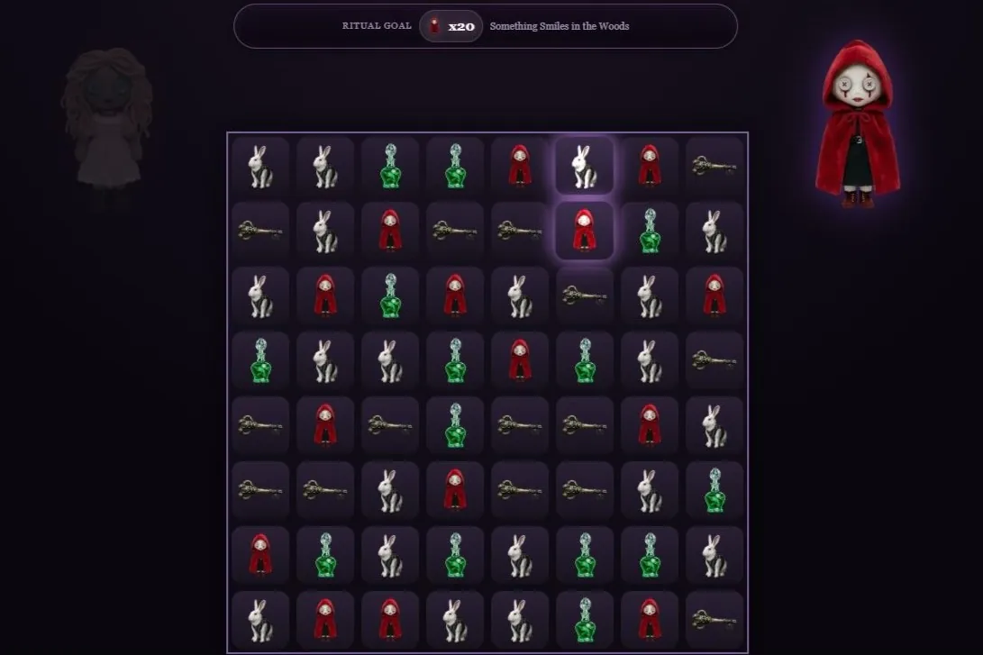 Screenshot of FablePhobia The Hollow Dolls match-3 game
